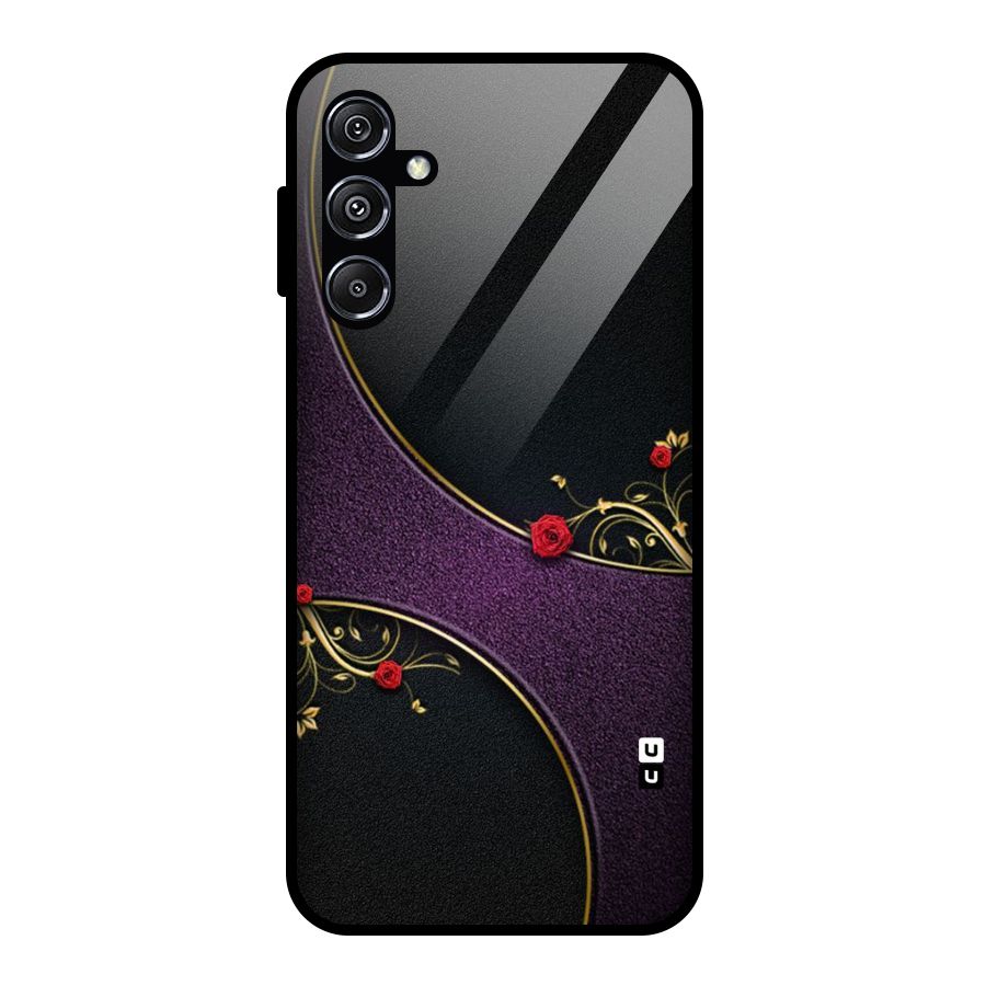 Flower Curves Glass Back Case for Galaxy M34 5G