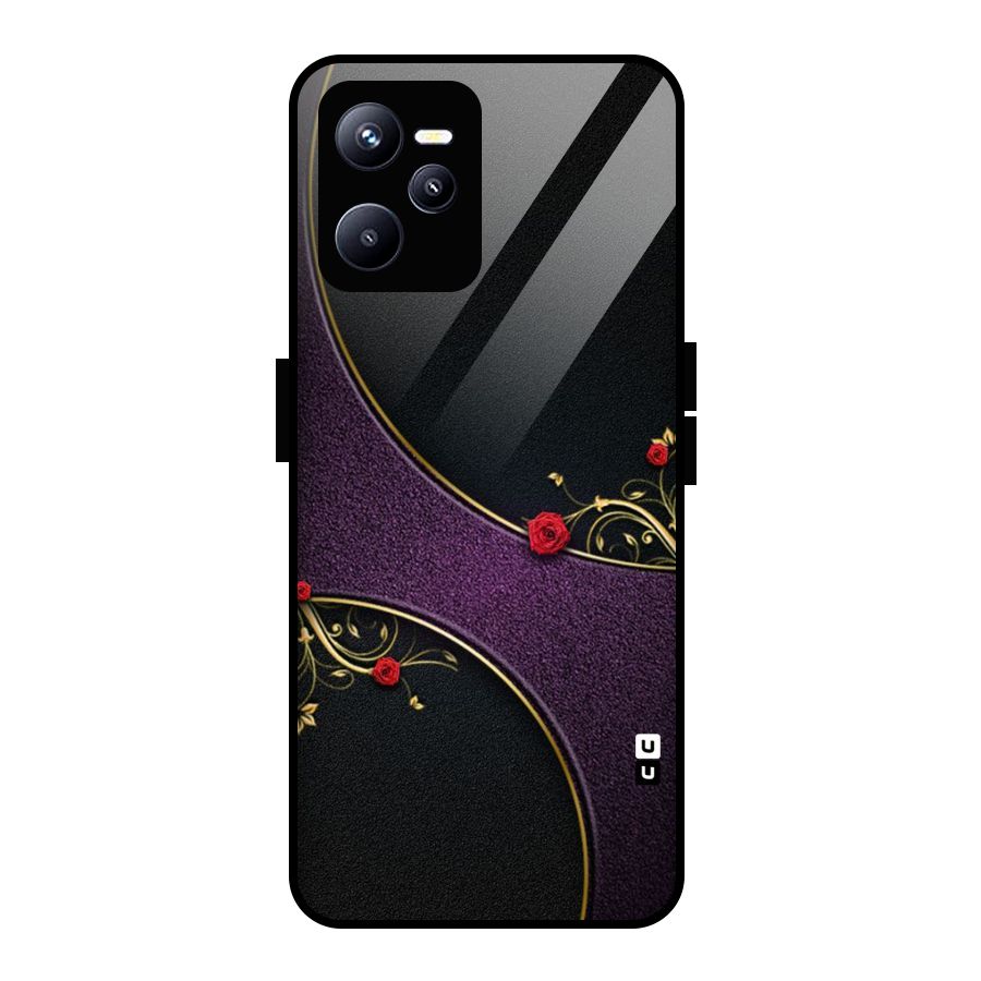 Flower Curves Glass Back Case for Realme C35