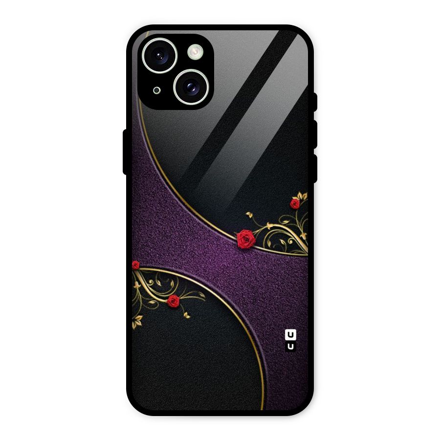 Flower Curves Glass Back Case for iPhone 15 Plus