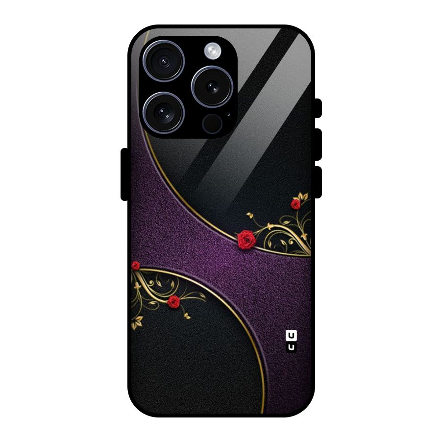 Flower Curves Glass Back Case for iPhone 15 Pro