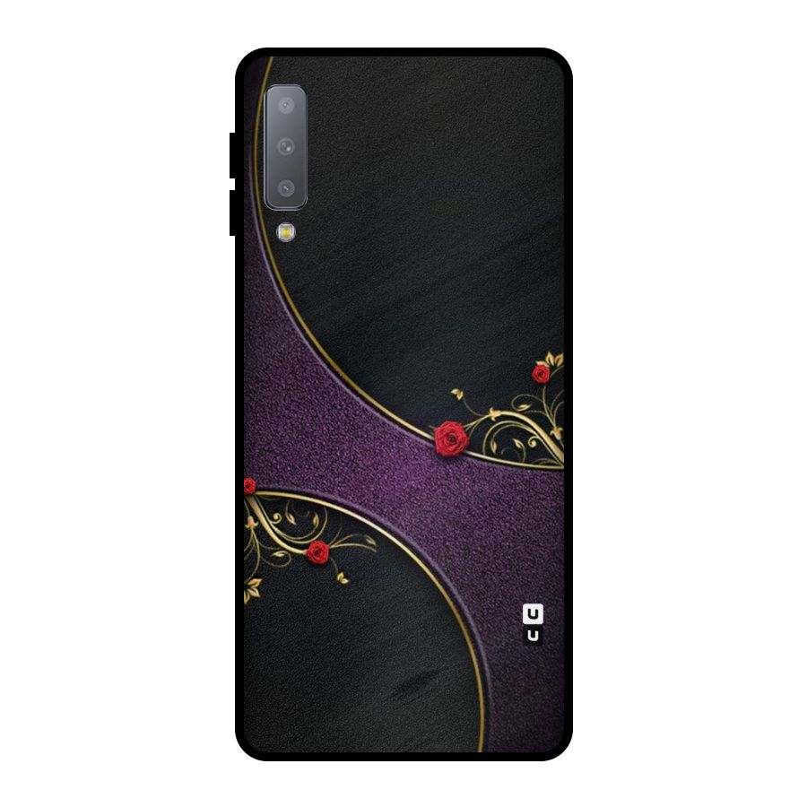 Flower Curves Metal Back Case for Galaxy A7 (2018)