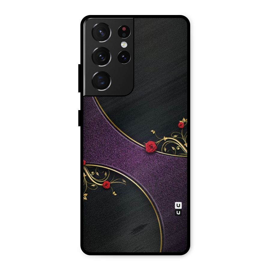 Flower Curves Metal Back Case for Galaxy S21 Ultra 5G