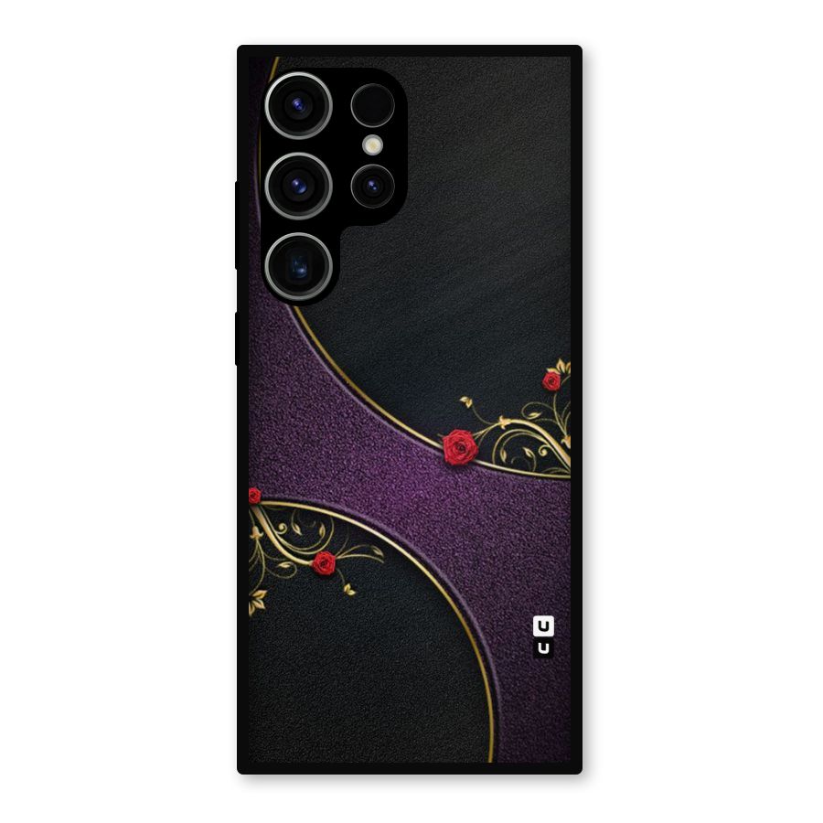 Flower Curves Metal Back Case for Galaxy S23 Ultra