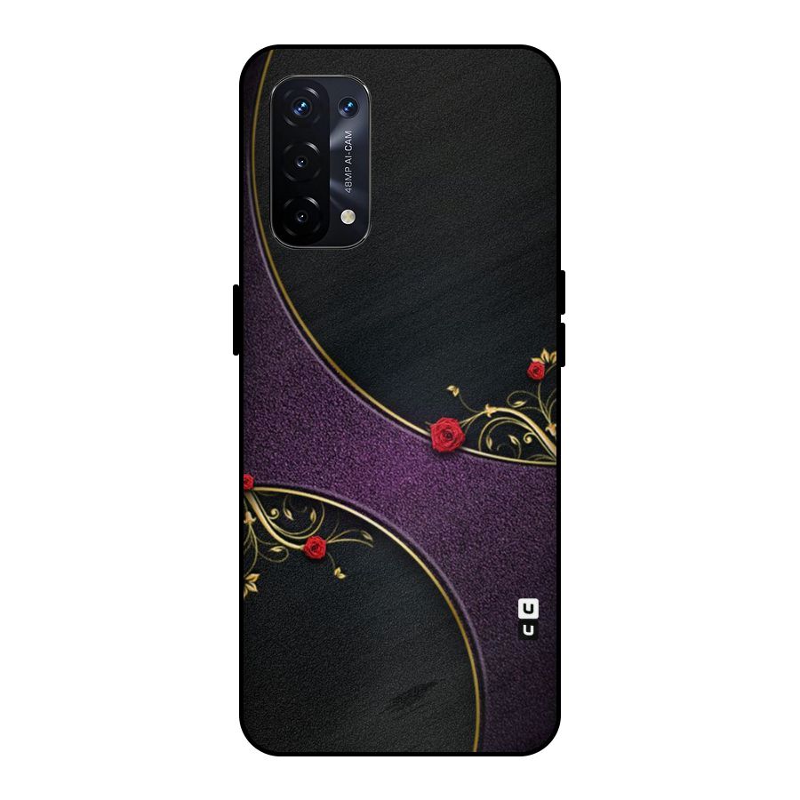 Flower Curves Metal Back Case for Oppo A74 5G