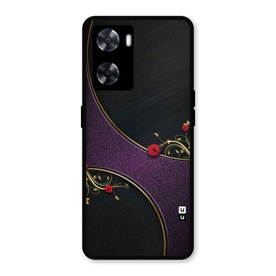 Flower Curves Metal Back Case for Oppo A77s