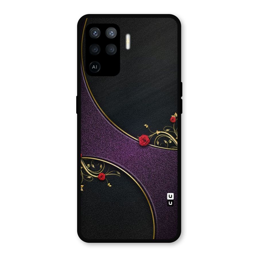 Flower Curves Metal Back Case for Oppo F19 Pro
