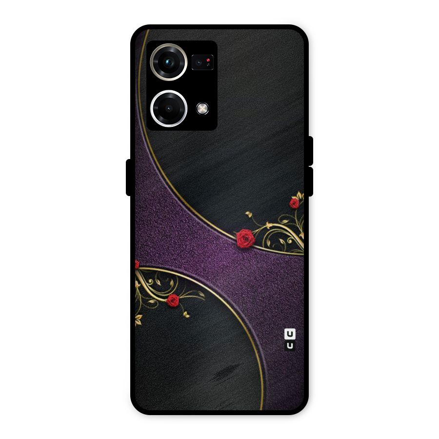Flower Curves Metal Back Case for Oppo F21 Pro 4G