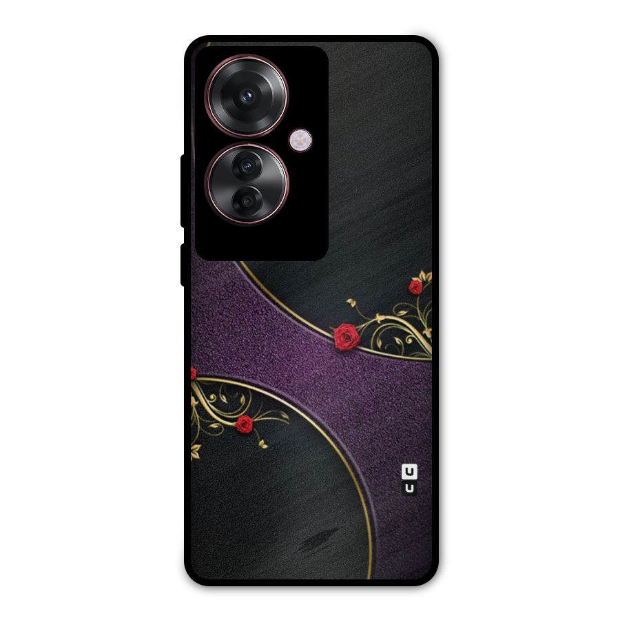 Flower Curves Metal Back Case for Oppo F25 Pro