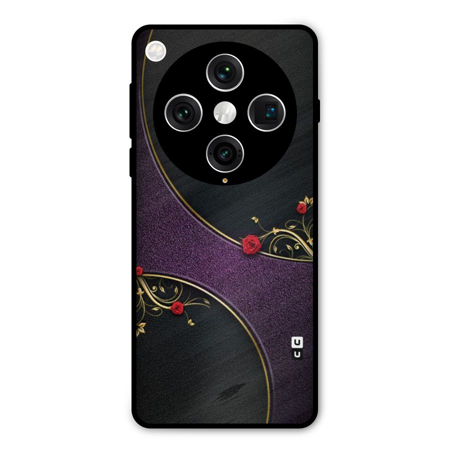 Flower Curves Metal Back Case for Oppo Find X8 Pro