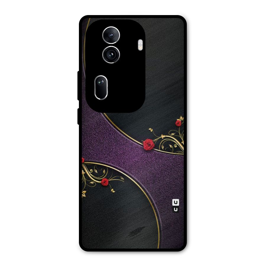 Flower Curves Metal Back Case for Oppo Reno11 Pro 5G