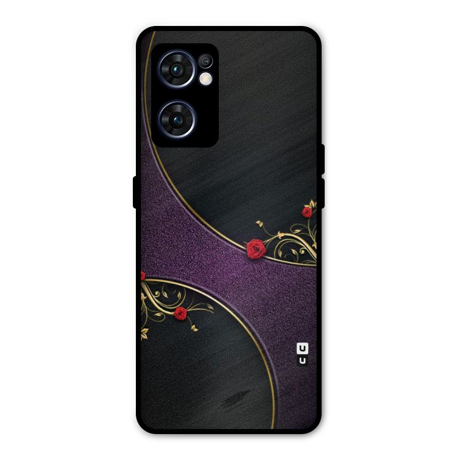 Flower Curves Metal Back Case for Oppo Reno7 5G