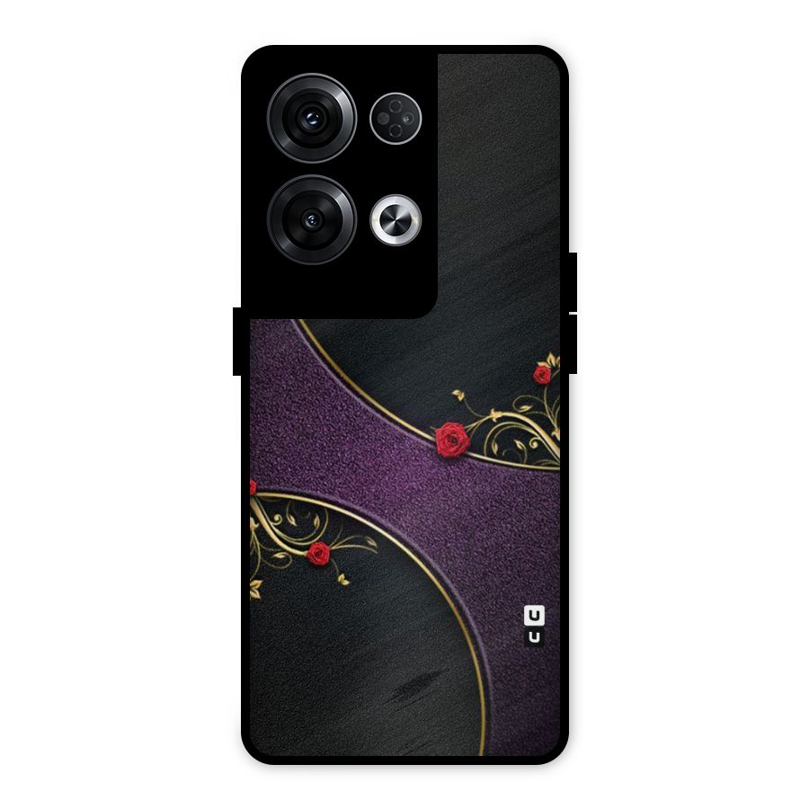 Flower Curves Metal Back Case for Oppo Reno8 Pro 5G