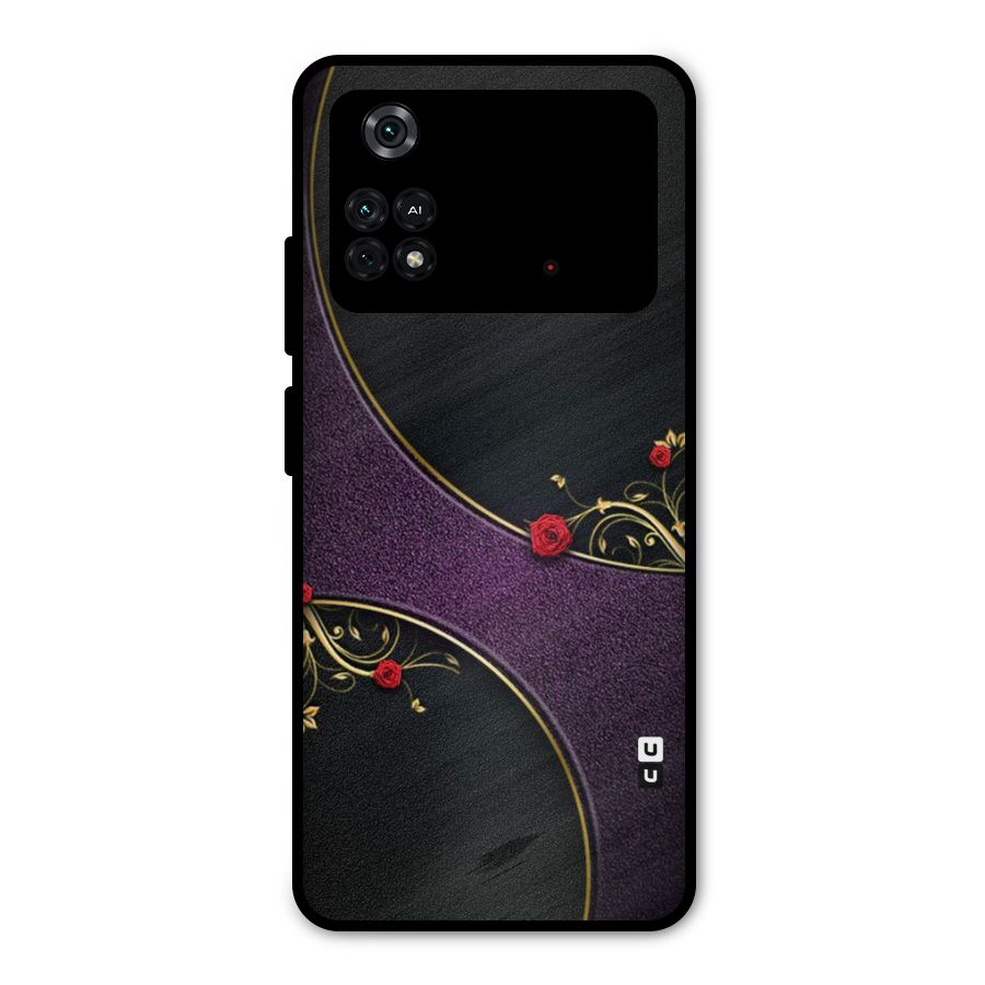 Flower Curves Metal Back Case for Poco M4 Pro 4G