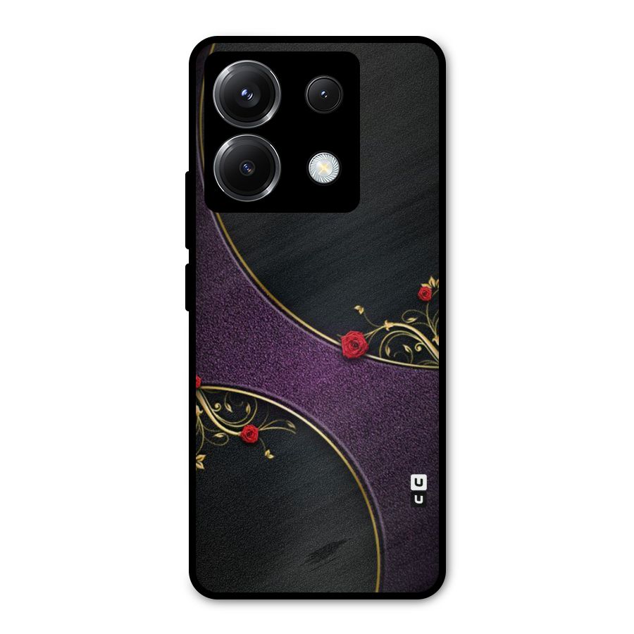 Flower Curves Metal Back Case for Poco X6