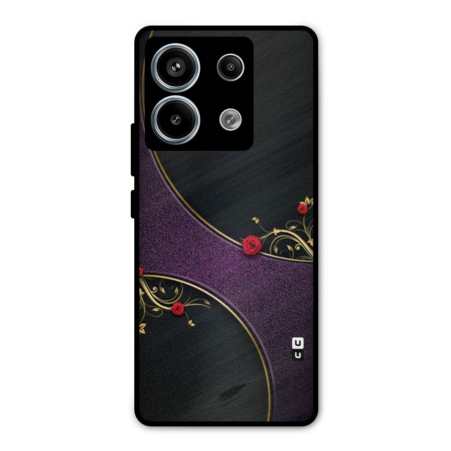 Flower Curves Metal Back Case for Redmi Note 13 Pro 5G