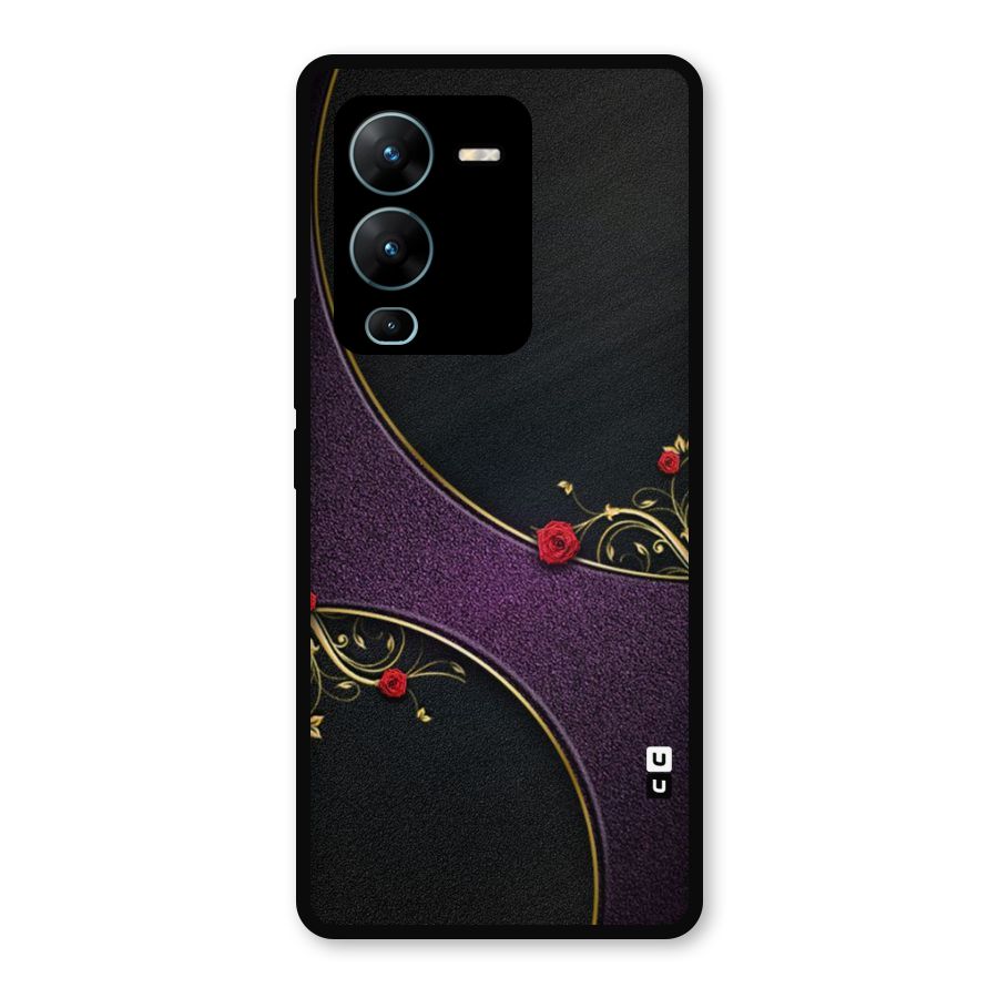 Flower Curves Metal Back Case for Vivo V25 Pro