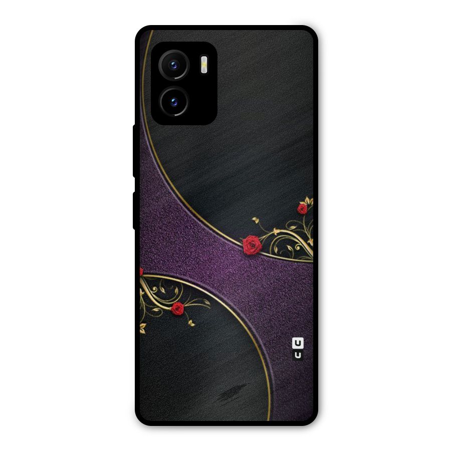Flower Curves Metal Back Case for Vivo Y15s