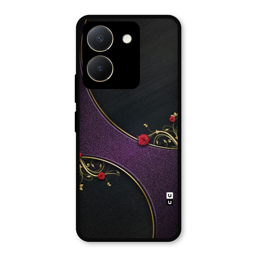 Flower Curves Metal Back Case for Vivo Y36