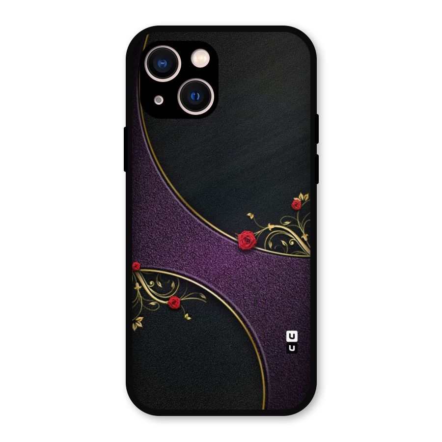 Flower Curves Metal Back Case for iPhone 13