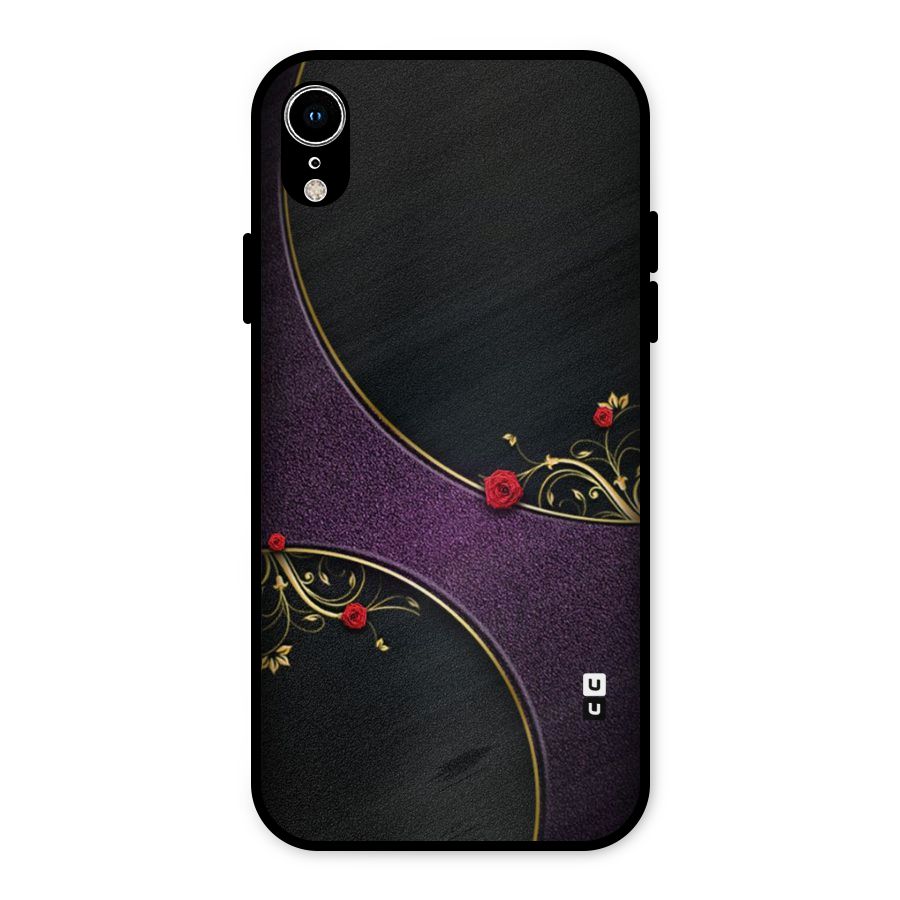 Flower Curves Metal Back Case for iPhone XR