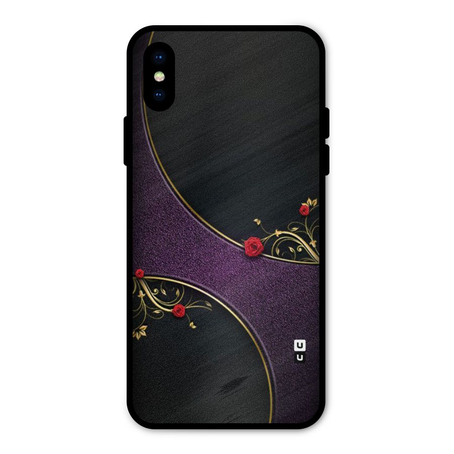 Flower Curves Metal Back Case for iPhone XS