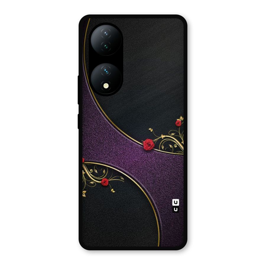 Flower Curves Metal Back Case for iQOO Z7s