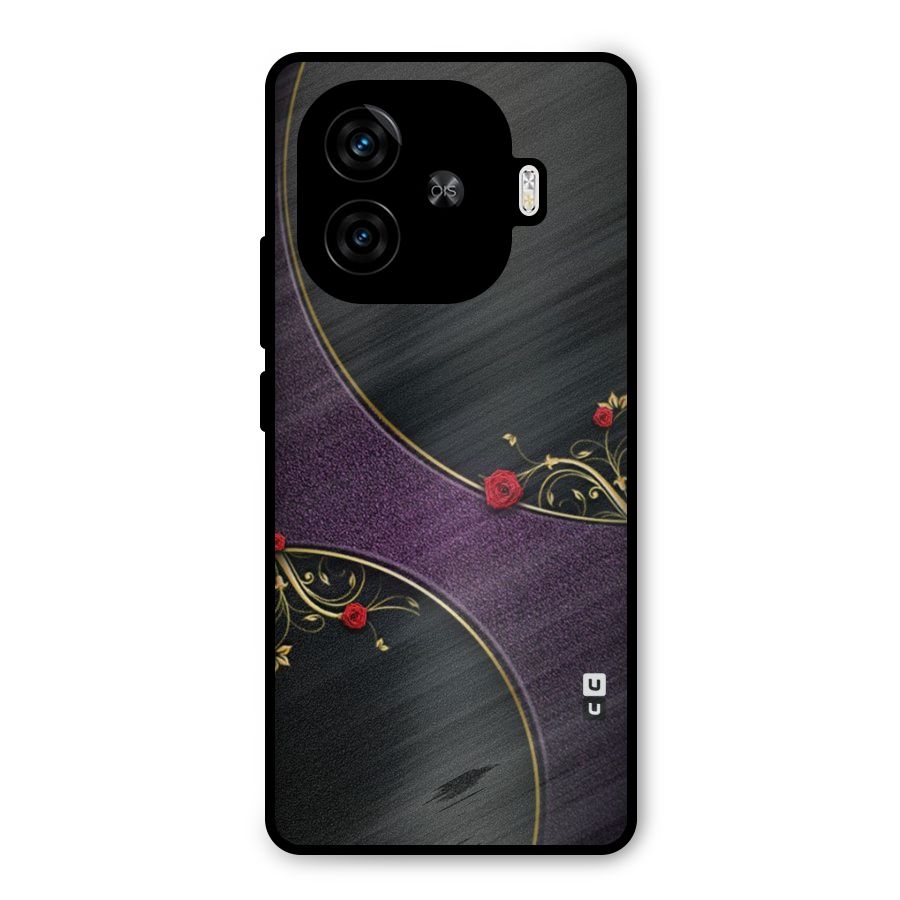 Flower Curves Metal Back Case for iQOO Z9 Turbo