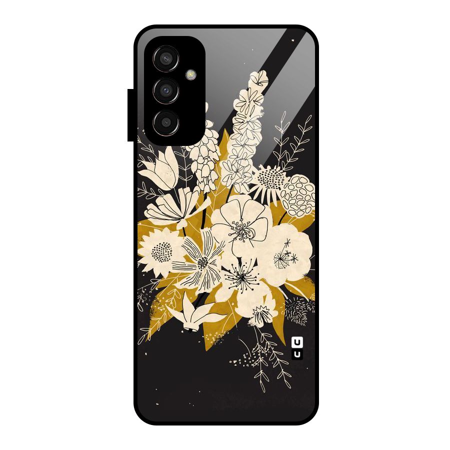 Flower Drawing Glass Back Case for Galaxy F13