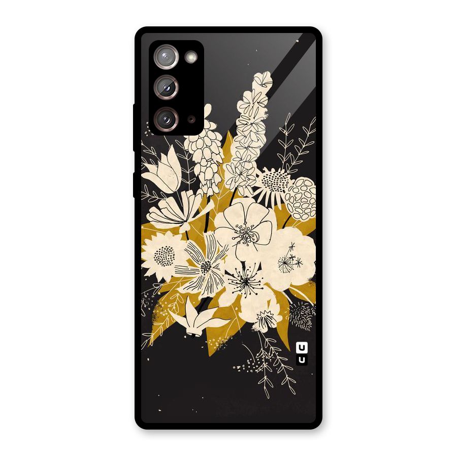 Flower Drawing Glass Back Case for Galaxy Note 20