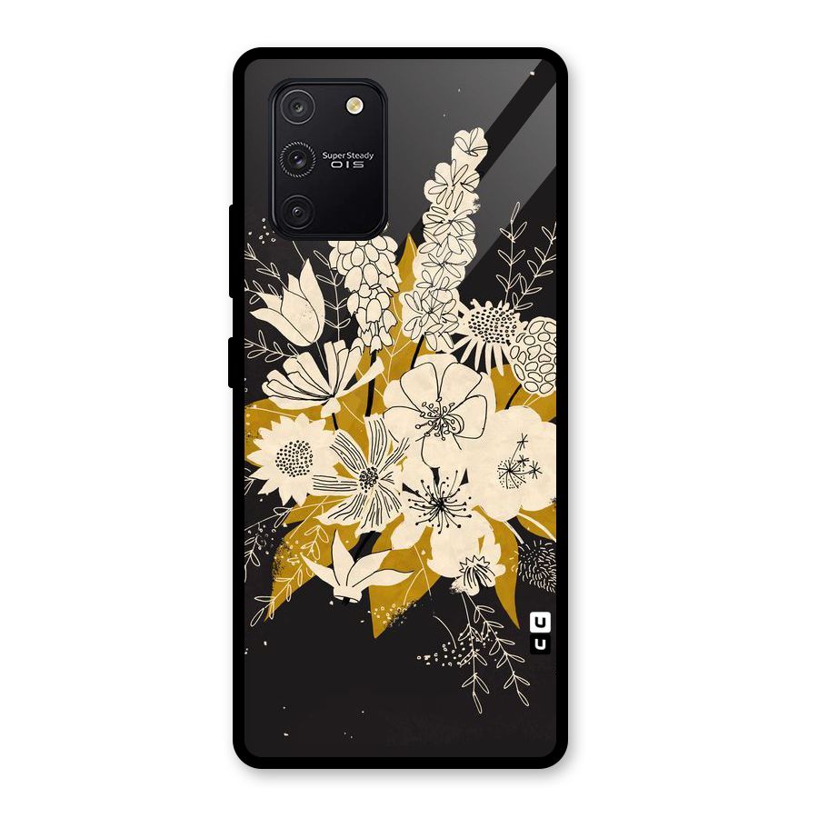 Flower Drawing Glass Back Case for Galaxy S10 Lite