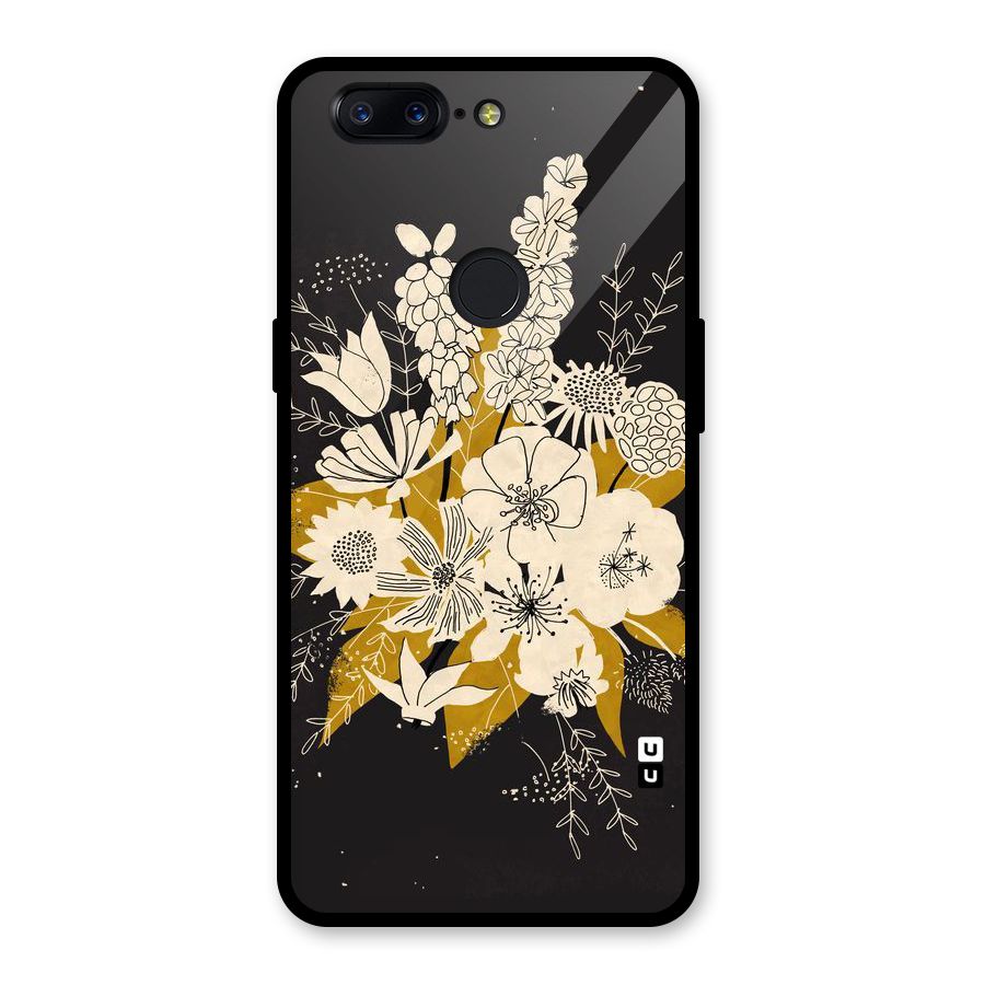 Flower Drawing Glass Back Case for OnePlus 5T