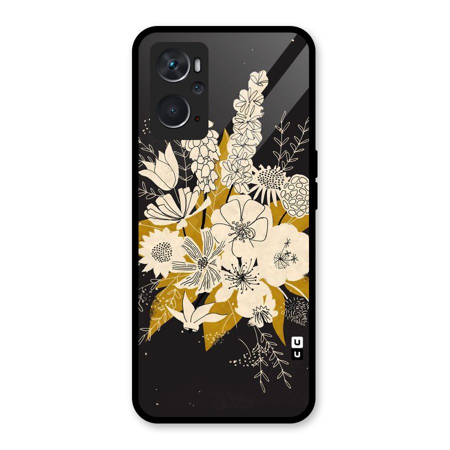 Flower Drawing Glass Back Case for Oppo K10 4G