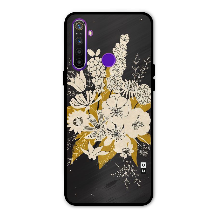 Flower Drawing Glass Back Case for Realme 5s
