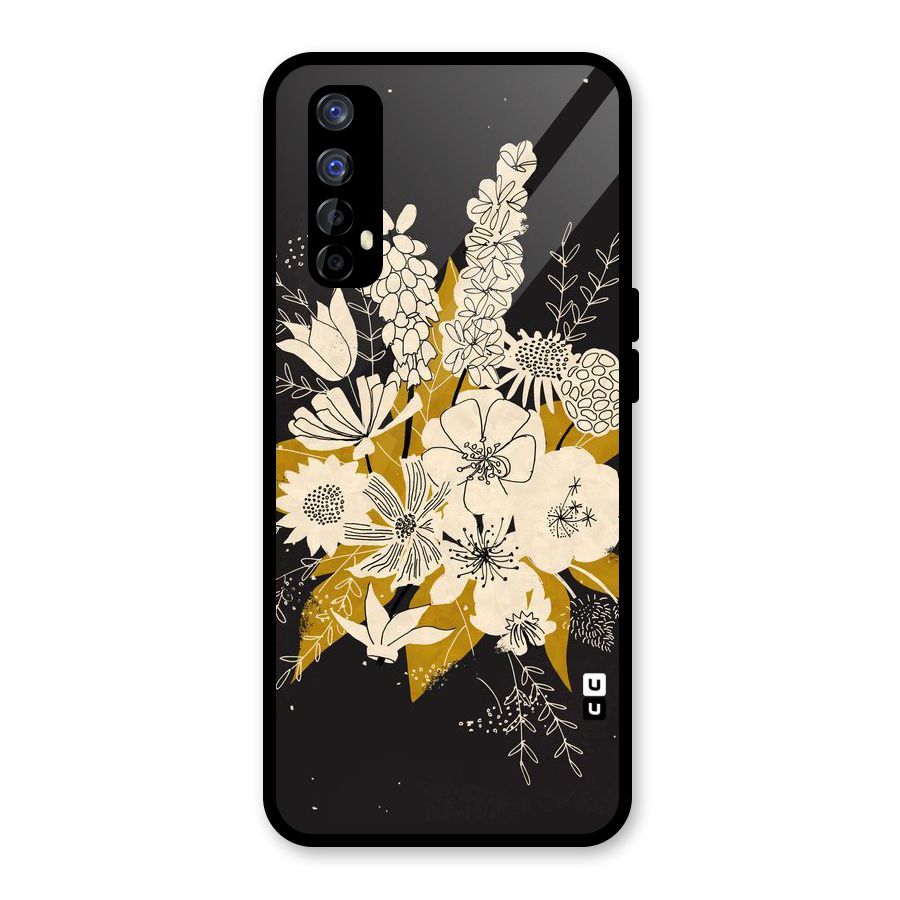Flower Drawing Glass Back Case for Realme 7