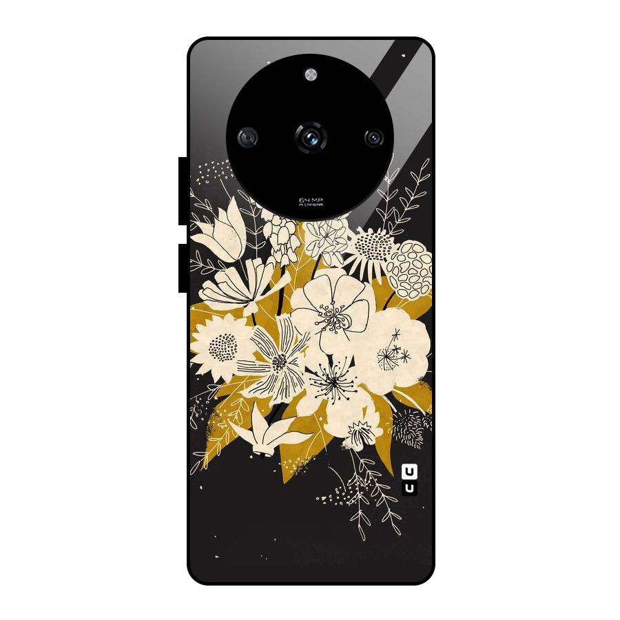 Flower Drawing Glass Back Case for Realme Narzo 60 5G