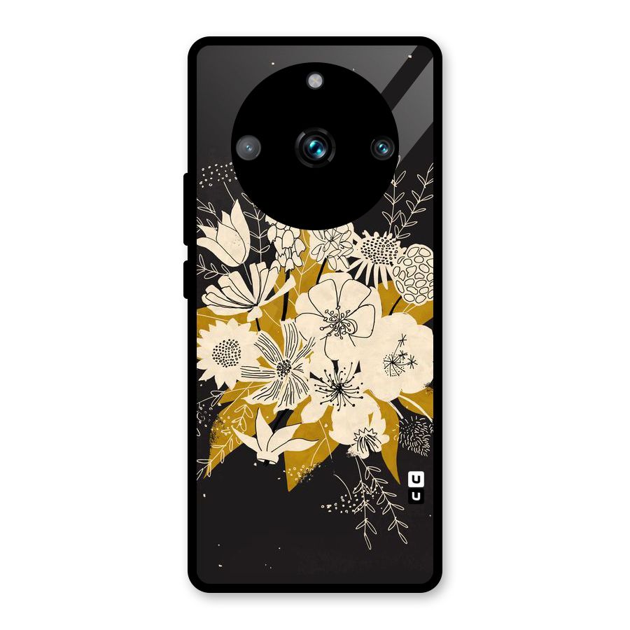 Flower Drawing Glass Back Case for Realme Narzo 60 Pro