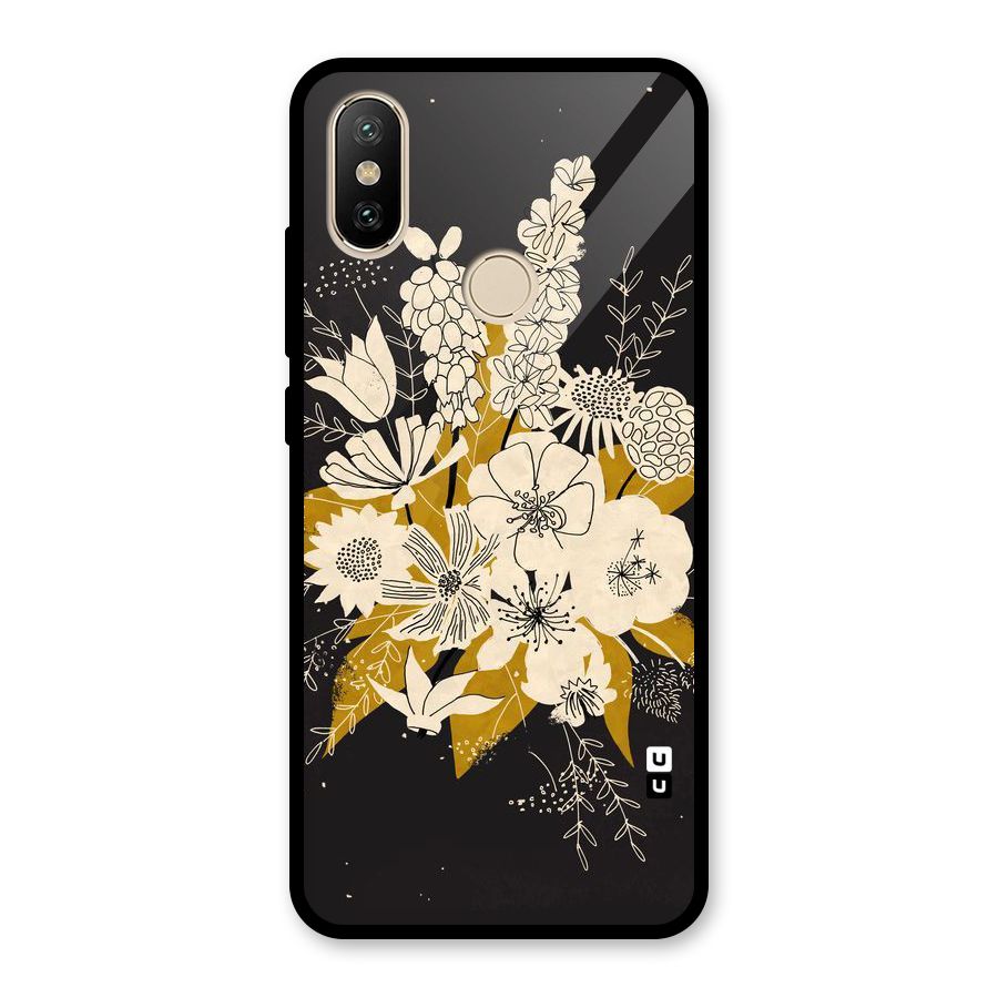 Flower Drawing Glass Back Case for Redmi A2
