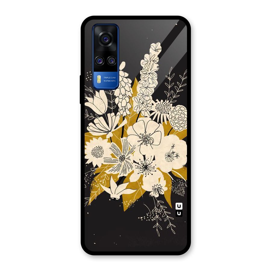 Flower Drawing Glass Back Case for Vivo Y31