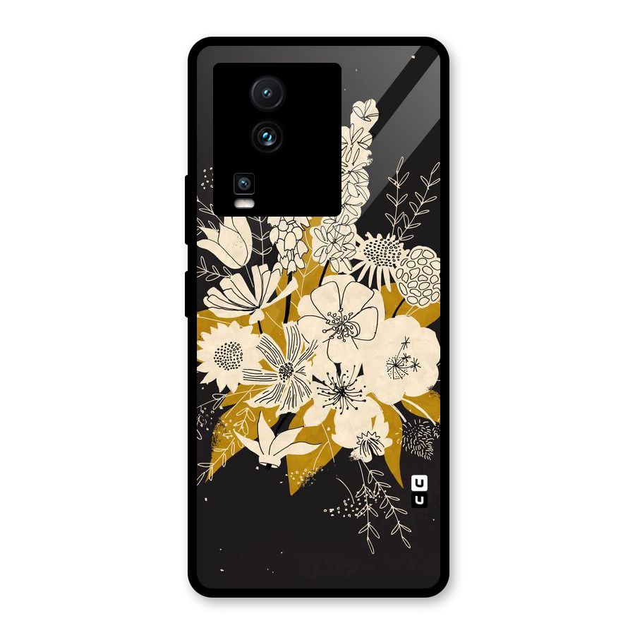 Flower Drawing Glass Back Case for Vivo iQOO Neo 7 Pro