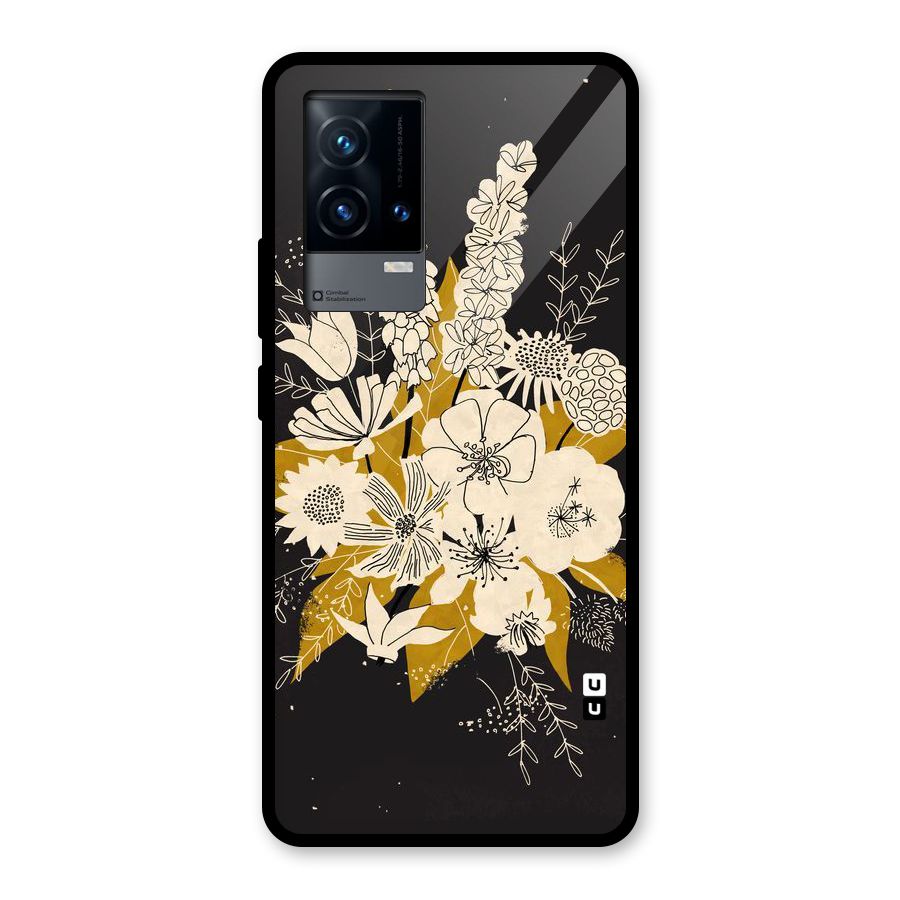 Flower Drawing Glass Back Case for iQOO 9 5G