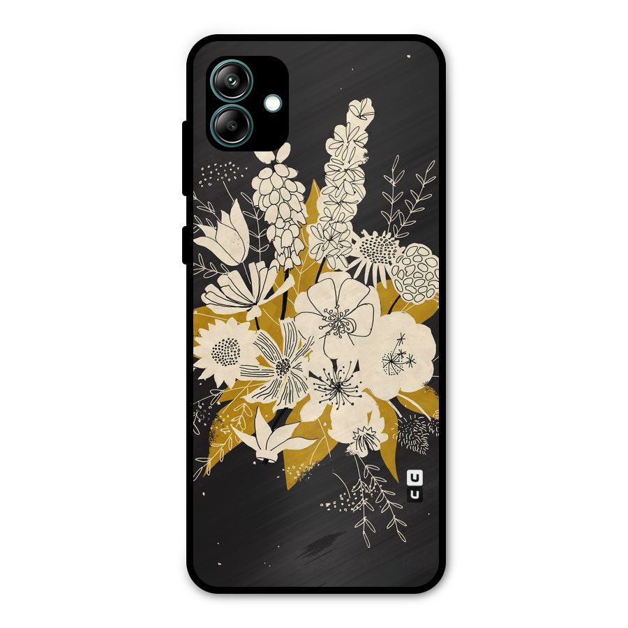 Flower Drawing Metal Back Case for Galaxy A04
