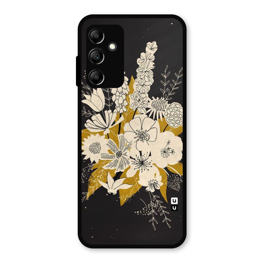 Flower Drawing Metal Back Case for Galaxy A14 5G