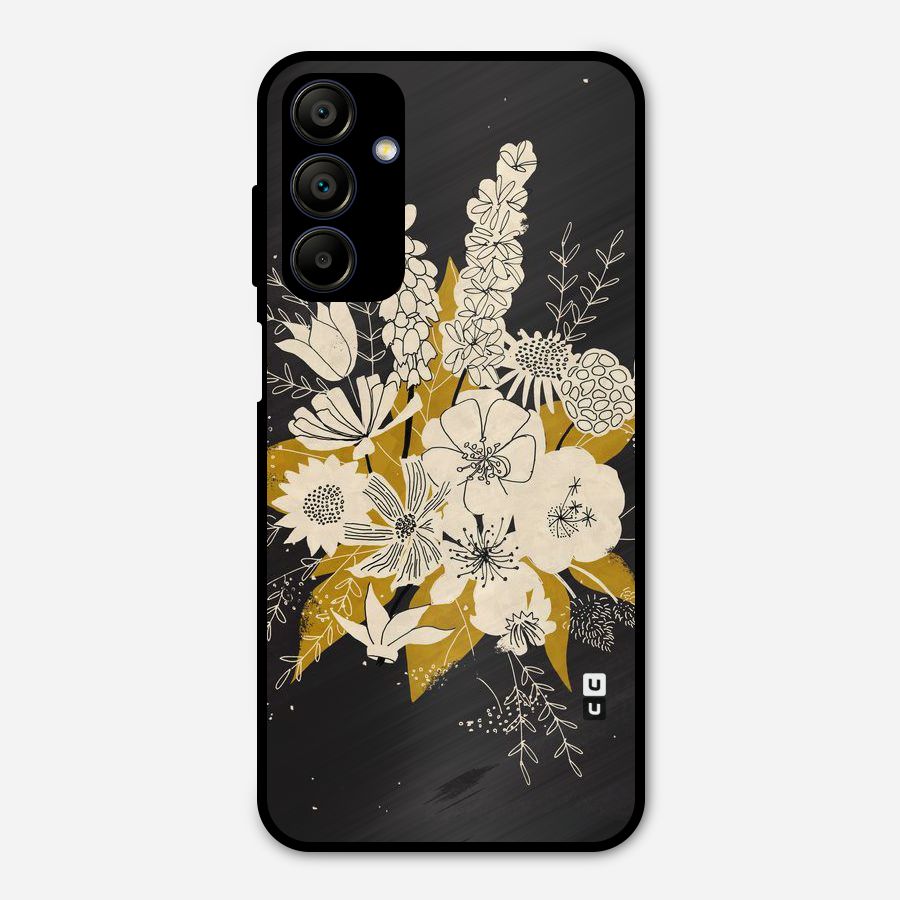 Flower Drawing Metal Back Case for Galaxy A15 5G