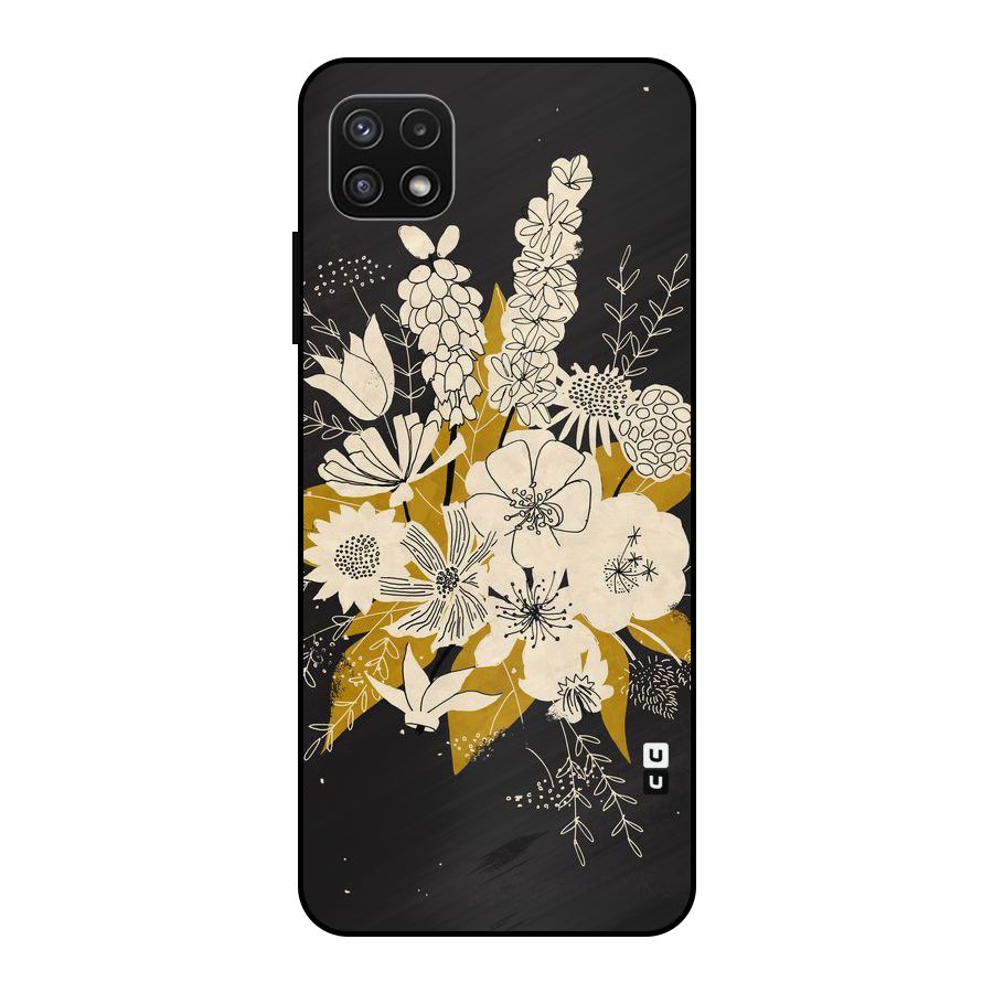 Flower Drawing Metal Back Case for Galaxy A22 5G