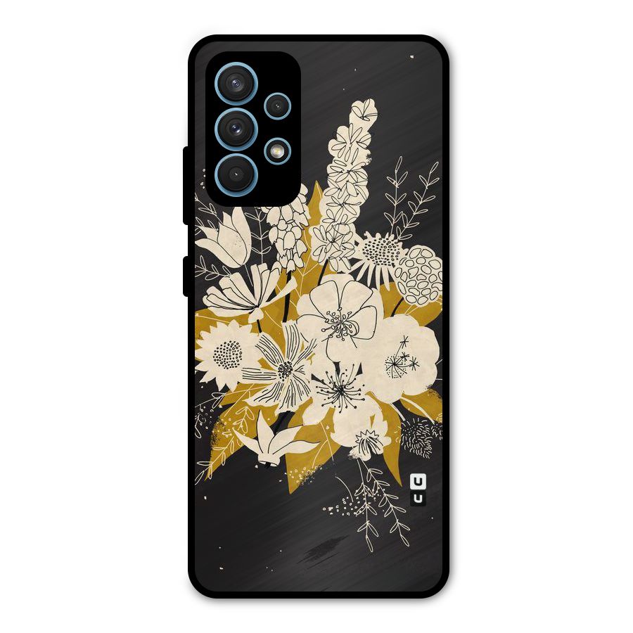 Flower Drawing Metal Back Case for Galaxy A32
