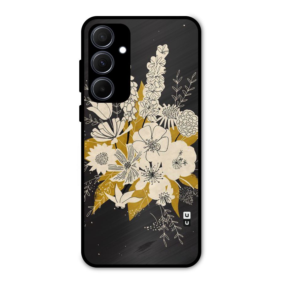 Flower Drawing Metal Back Case for Galaxy A35