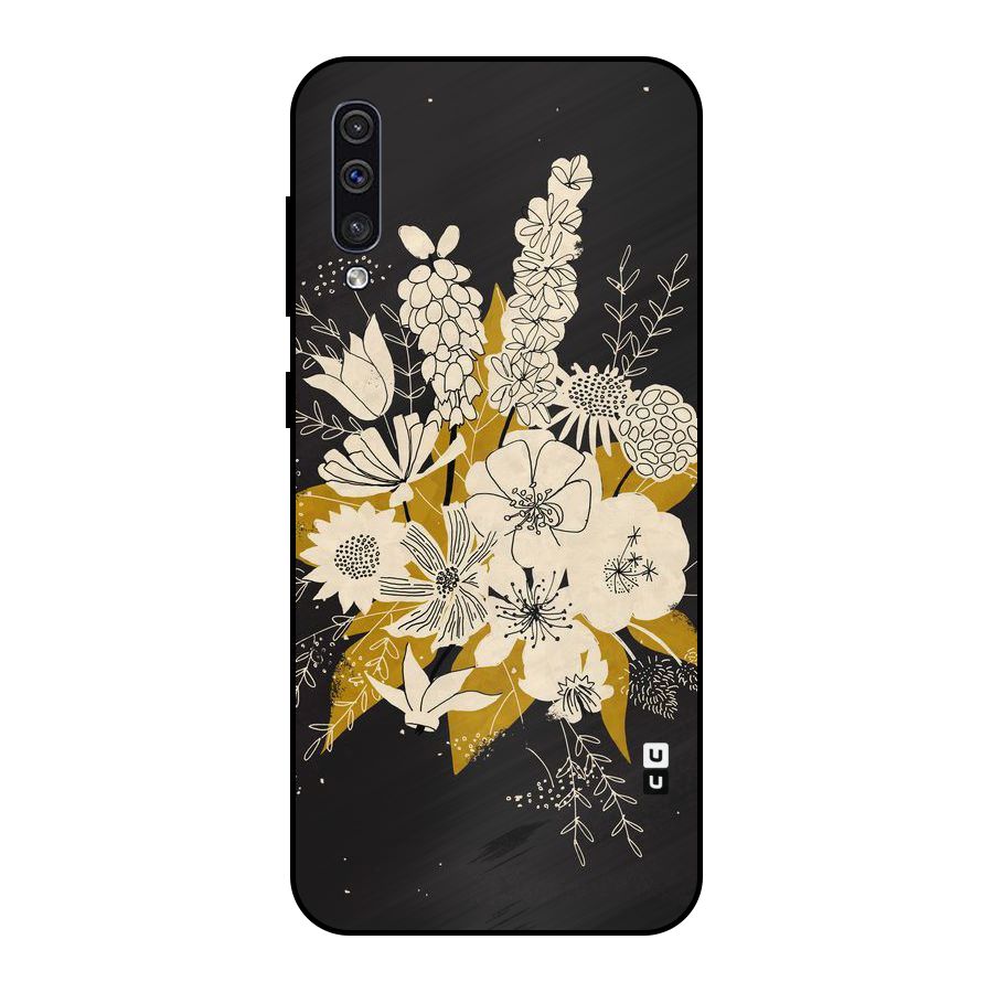 Flower Drawing Metal Back Case for Galaxy A50s