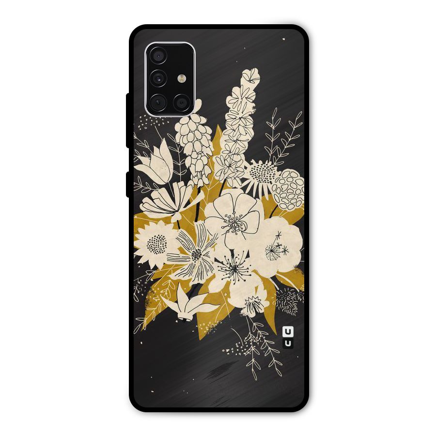 Flower Drawing Metal Back Case for Galaxy A51