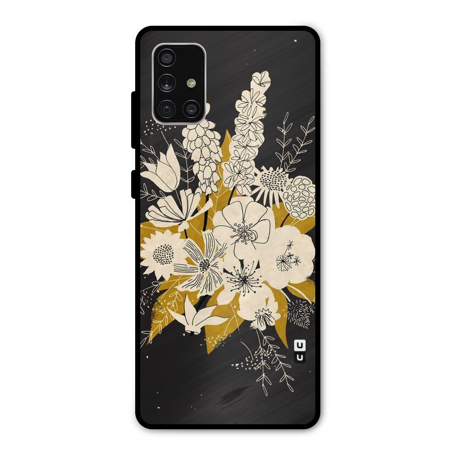 Flower Drawing Metal Back Case for Galaxy A71