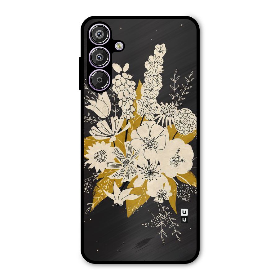 Flower Drawing Metal Back Case for Galaxy F15